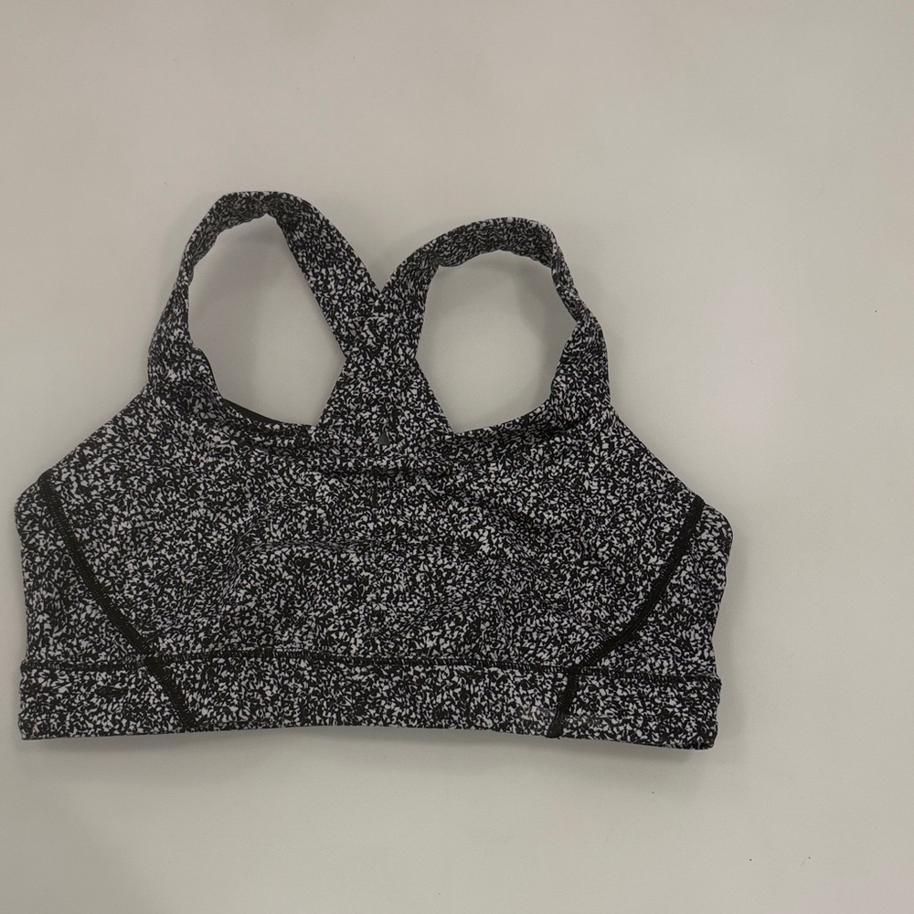Lululemon Black and White Speckled Sports Bra